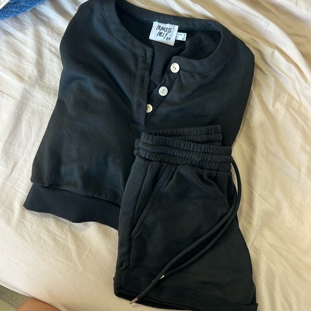 Princess Polly Lounge Set - Shorts and Long Sleeve Crop Top